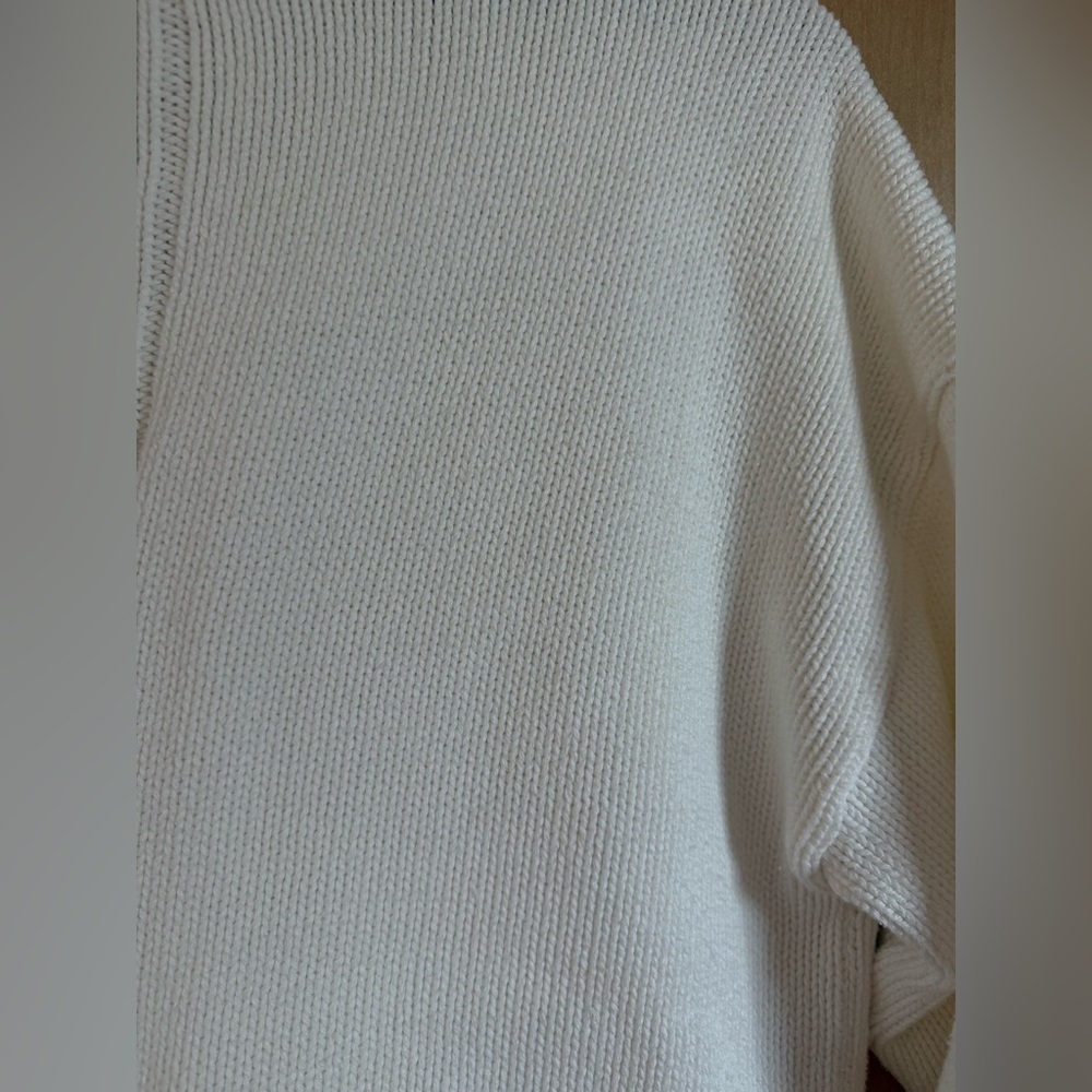 J. Crew 2025 Rollneck Sweater Ivory 100% Cotton - Picture 5 of 6